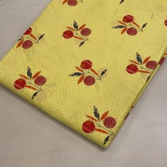 Yellow Cotton Cambric Printed Fabric