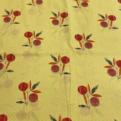 Yellow Cotton Cambric Printed Fabric
