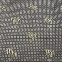 Black Cotton Cambric Printed Fabric
