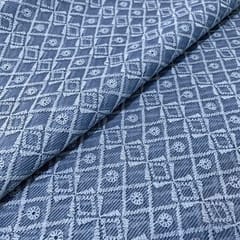 Grey Kota Chikan Embroidered Fabric