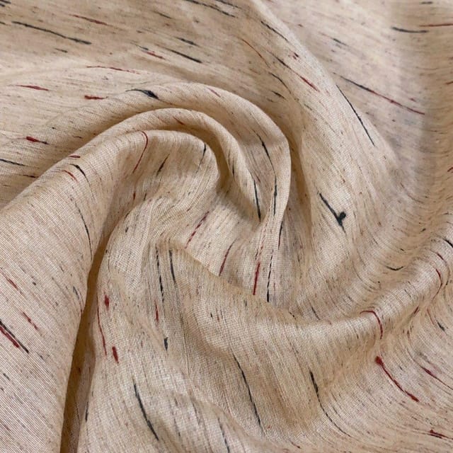 Fawn Chanderi Multi Slub Fabric