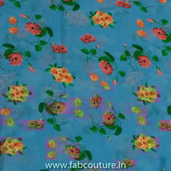 Grey Chinon Chiffon Printed Fabric