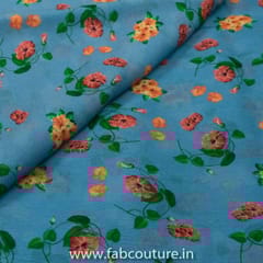 Grey Chinon Chiffon Printed Fabric