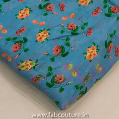 Grey Chinon Chiffon Printed Fabric