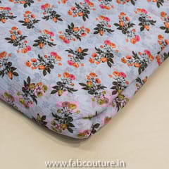 Sky Blue Chinon Chiffon Printed Fabric