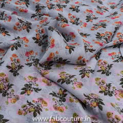 Sky Blue Chinon Chiffon Printed Fabric