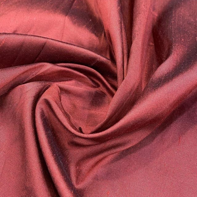 Maroon Pure Silk Dupion fabric