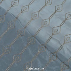 White Dyeable Chinon Gota Embroidered Fabric