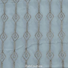 White Dyeable Chinon Gota Embroidered Fabric