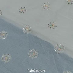 White Dyeable Cotton Embroidered Fabric