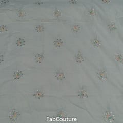 White Dyeable Cotton Embroidered Fabric
