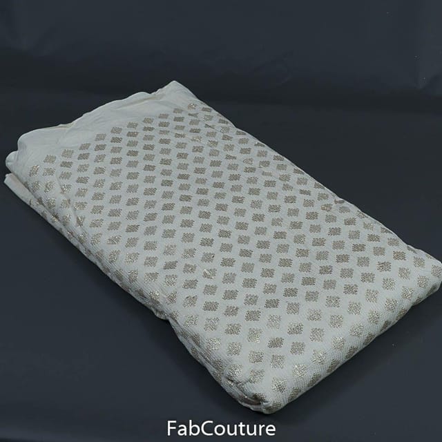 Kora Cotton Dyeable Sequins Embroidered Fabric