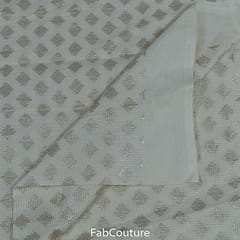 Kora Cotton Dyeable Sequins Embroidered Fabric