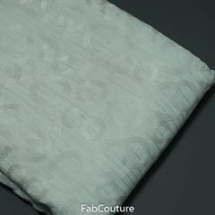 White Dyeable Georgette Embroidered Fabric