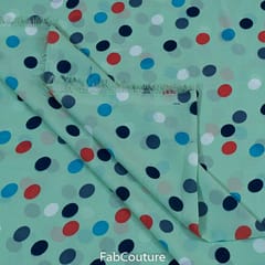 Sea Green Colour Georgette Printed Fabric