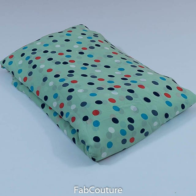 Sea Green Colour Georgette Printed Fabric