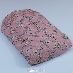 Peach Colour Georgette Printed Fabric