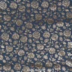 Grey Colour Georgette Foil Floral Printed Fabric