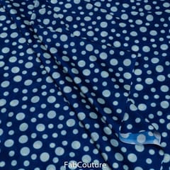 Blue Colour Chiffon Digital Printed Fabric