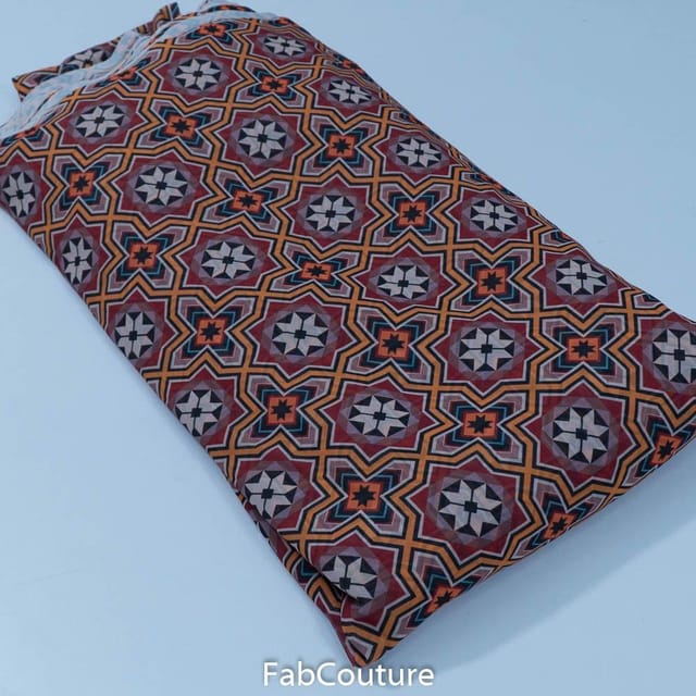 Multi Colour Poly Georgette Digital Printed Fabric