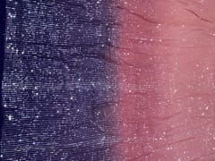 Peach  Colour Georgette Sequins Shaded Embroidered Fabric