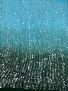 Firozi Colour Georgette Sequins Shaded Embroidered Fabric