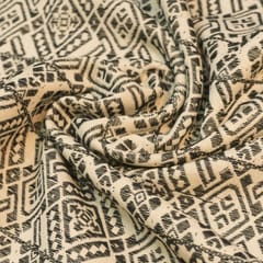 Black & White colour Cotton Jacquard Fabric