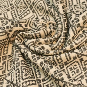 Black & White colour Cotton Jacquard Fabric