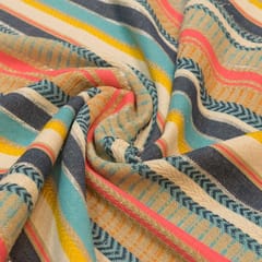 Multi Colour Cotton Lurex Jacquard fabric