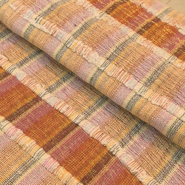 Orange Candlework Cotton Lurex Jacquard fabric