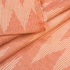 Red & White colour Chevron Cotton Jacquard fabric