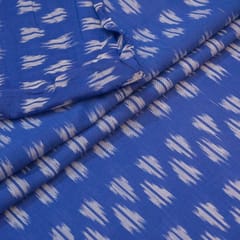 Blue & White Colour Mercerised Mall Ikat fabric