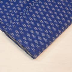 Blue & White Colour Mercerised Mall Ikat fabric