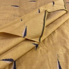 Yellow Colour Chanderi Dobby Leaf Booti fabric