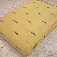 Yellow Colour Chanderi Dobby Leaf Booti fabric