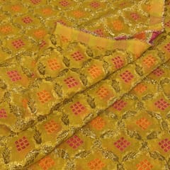 Yellow Georgette Jacquard fabric
