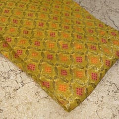 Yellow Georgette Jacquard fabric