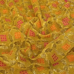 Yellow Georgette Jacquard fabric