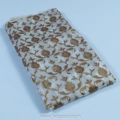 White Dyeable Jacquard Silk fabric