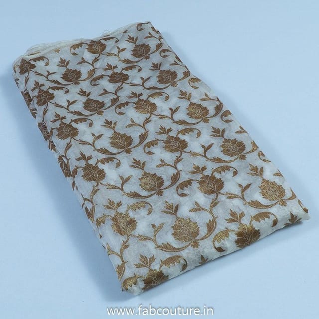 White Dyeable Jacquard Silk fabric
