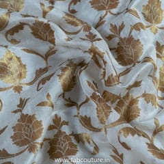 White Dyeable Jacquard Silk fabric