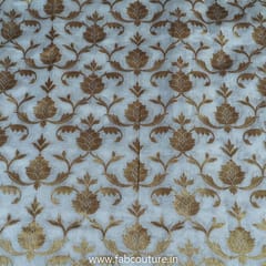 White Dyeable Jacquard Silk fabric