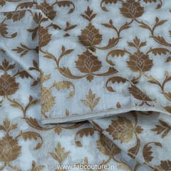 White Dyeable Jacquard Silk fabric