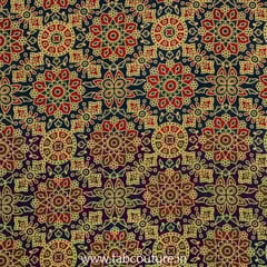 Green Cotton Ajrakh Printed Fabric