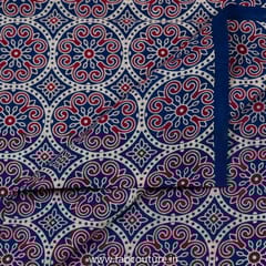 Blue Cotton Ajrakh Printed Fabric