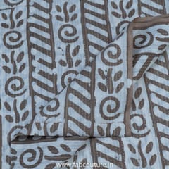 Light BrownCotton Kantha Batik Printed Fabric