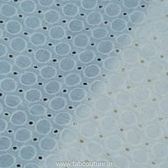 Off White Dyeable Cotton Chikan Embroidered Fabric