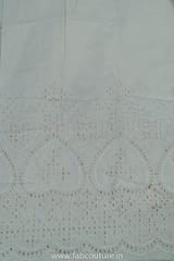 Off White Dyeable Cotton Chikan Embroidery