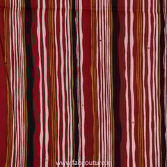 Maroon Cotton Discharge Printed Fabric