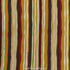 Mustard Cotton Discharge Printed Fabric